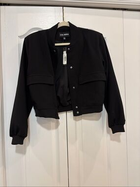 Steve Madden Black Short Bomber Jacket